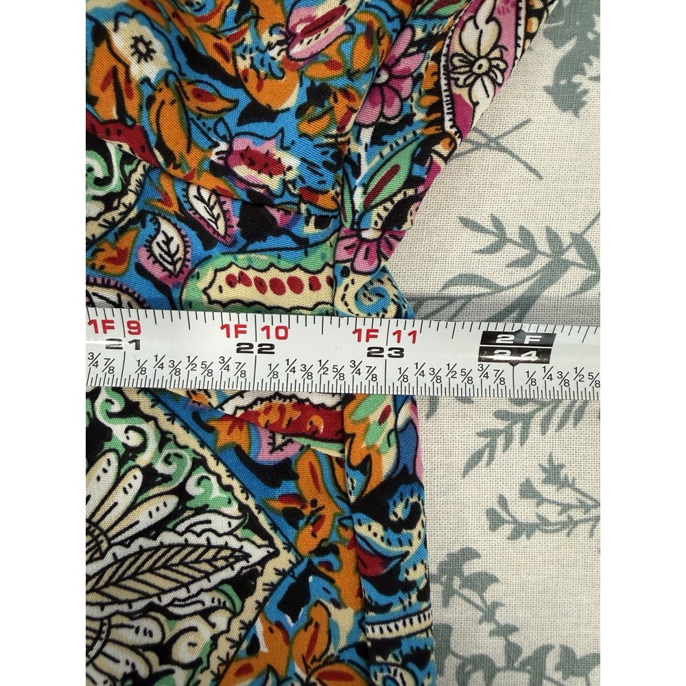 Emery Rose 1XL Women's Paisley Button Front Blouse Colorful Boho Shirt Retro - Picture 8 of 9